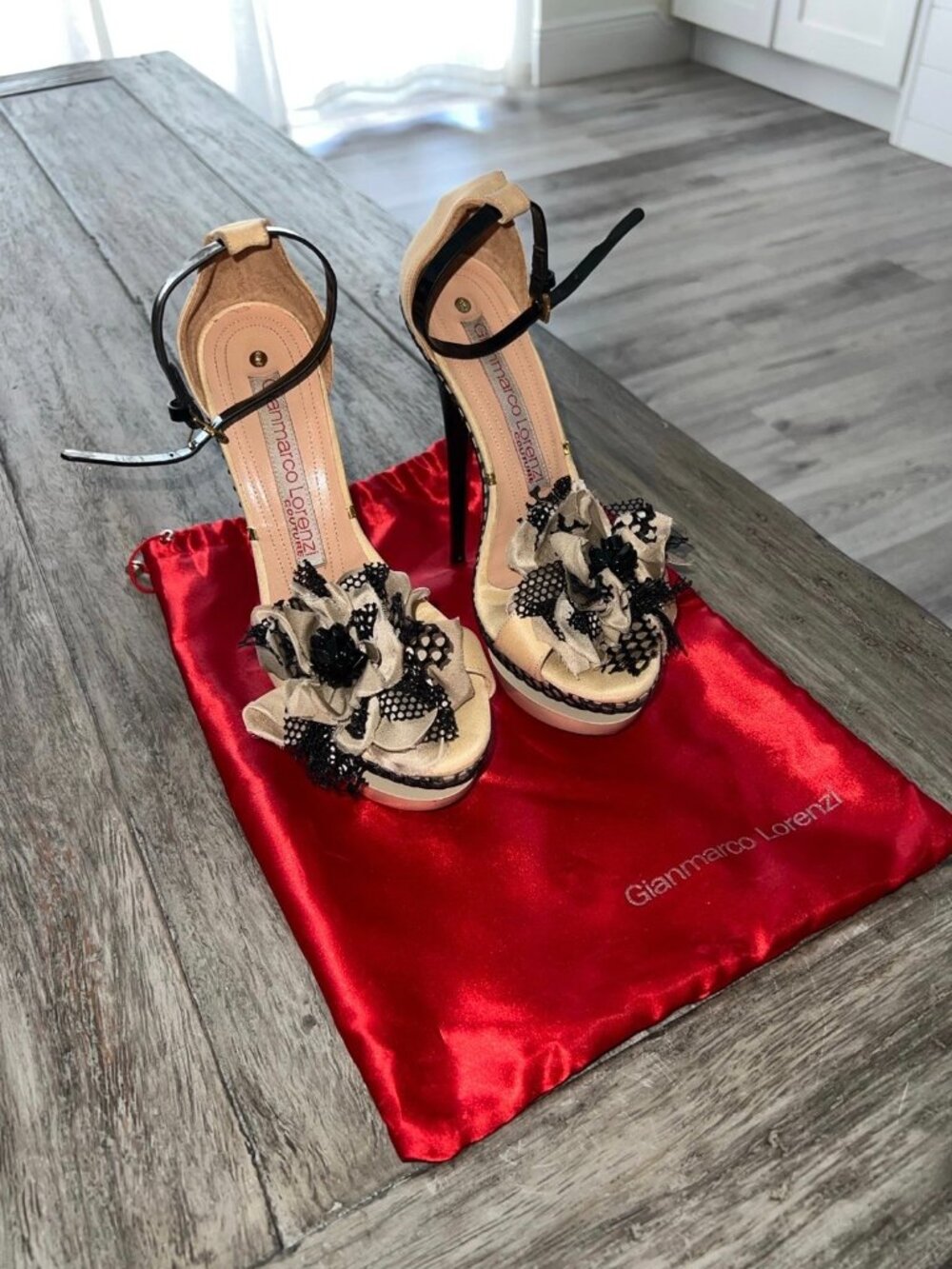 RARE Gianmarco Lorenzi Couture Floral Platform Stiletto Heels | EU 35 - Picture 12 of 12